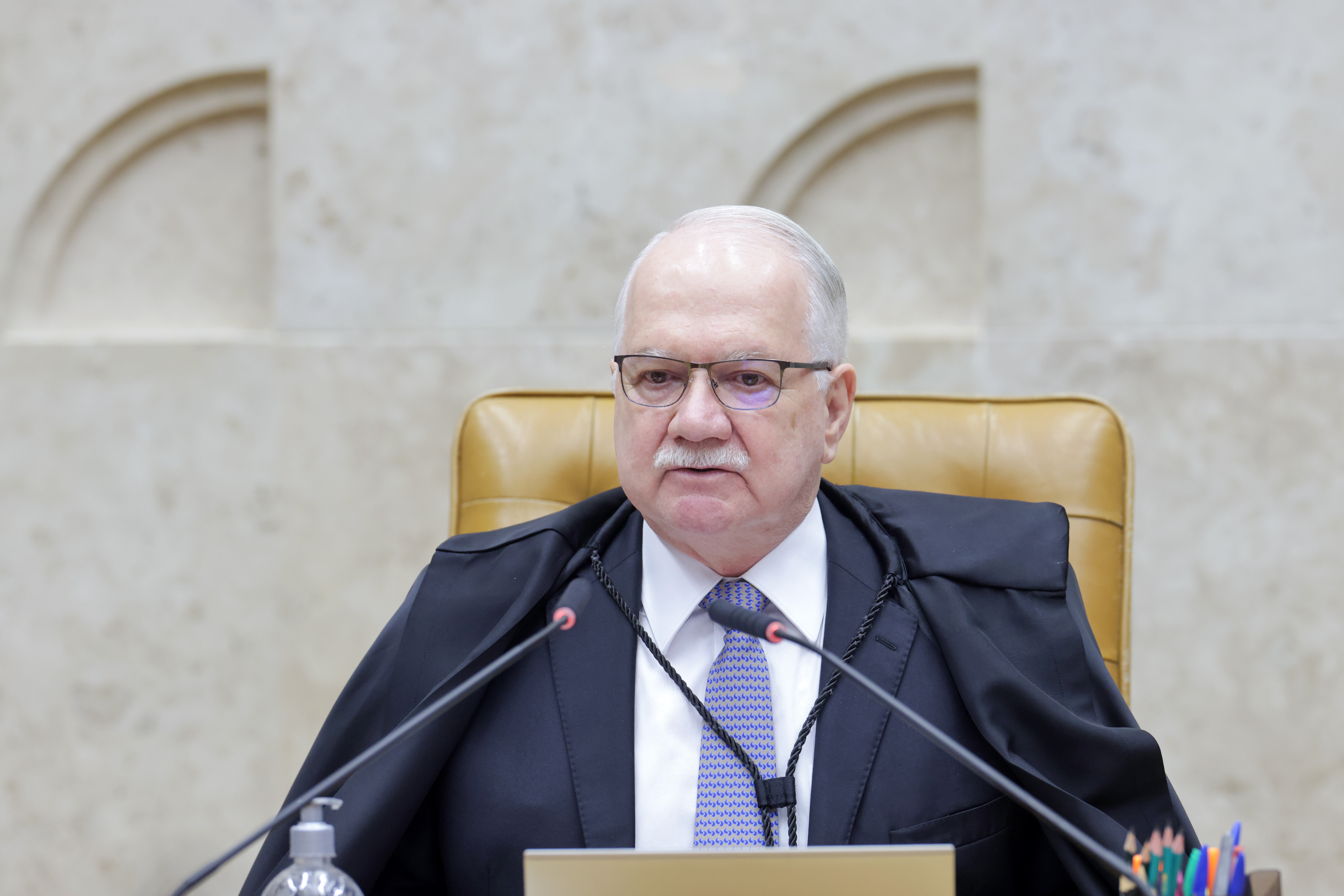 Ministro Edson Fachin na sessão de encerramento do ano judiciário de 2025